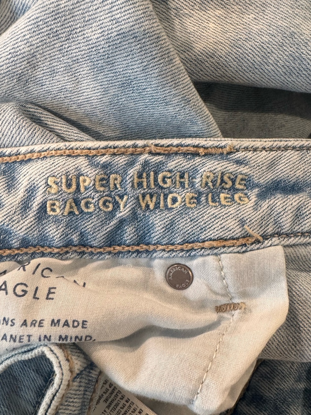 American Age Light Blue Wide Leg Jeans - Picture 5 of 6